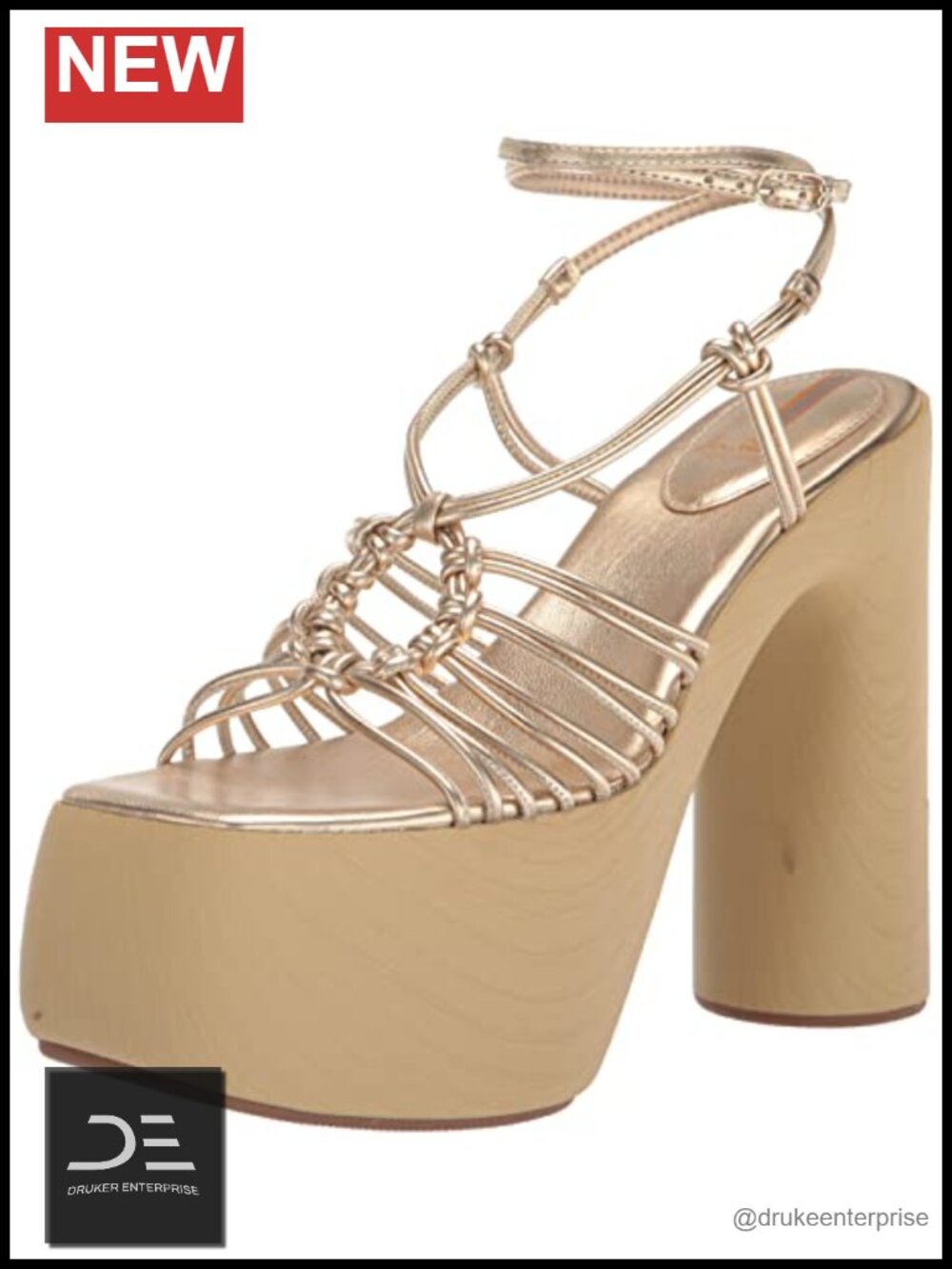 Sam Edelman Gia Platform Heeled Sandals Leather Ankle Strap 6 Inch Heel